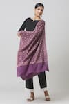 Buy_Toosh Kashmir_Purple Sozni Hand Embroidered Pashmina Shawl _at_Aza_Fashions