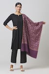 Shop_Toosh Kashmir_Purple Sozni Hand Embroidered Pashmina Shawl _at_Aza_Fashions