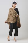 Buy_Toosh Kashmir_Brown Sozni Embroidered Jaaldar Pashmina Shawl _at_Aza_Fashions