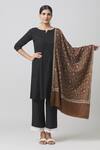 Shop_Toosh Kashmir_Brown Sozni Jaal Embroidered Shawl _at_Aza_Fashions