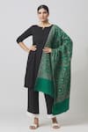 Buy_Toosh Kashmir_Green Sozni Floral Embroidered Jamawar Pashmina Shawl _at_Aza_Fashions