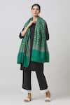 Toosh Kashmir_Green Sozni Floral Embroidered Jamawar Pashmina Shawl _Online_at_Aza_Fashions