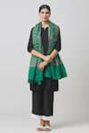 Shop_Toosh Kashmir_Green Sozni Floral Embroidered Jamawar Pashmina Shawl _Online_at_Aza_Fashions