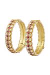 Saga Jewels Gold Plated Pearls, Diamonds Embellished Bangles - Set Of 2 at Aza Fashions Saga Jewels_Gold Plated Pearls, Diamonds Embellished Bangles - Set Of 2_at_Aza_Fashions