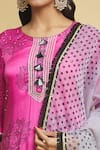 Buy_Maayera Jaipur_Pink Mul Satin Silk Organza Round Floral Motif Kurta Pant Set _Online_at_Aza_Fashions