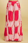 Maayera Jaipur_Red Muslin Silk V Neck Gota Embroidered Cape Pant Set _at_Aza_Fashions