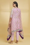 Shop_Maayera Jaipur_Purple Silk Organza Embroidered Floral Pattern Cape Tulip Pant Set  _at_Aza_Fashions