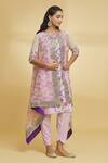 Buy_Maayera Jaipur_Purple Silk Organza Embroidered Floral Pattern Cape Tulip Pant Set  _Online_at_Aza_Fashions