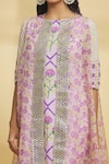 Shop_Maayera Jaipur_Purple Silk Organza Embroidered Floral Pattern Cape Tulip Pant Set  _Online_at_Aza_Fashions