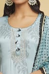 Shop_Maayera Jaipur_Multi Color Satin Silk Floral And Bird Pattern Kurta Pant Set _Online_at_Aza_Fashions
