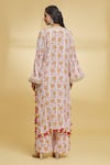 Shop_Maayera Jaipur_Multi Color Crepe Silk Print Wildflower Bloom Round Kurta With Palazzo  _at_Aza_Fashions