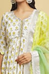 Buy_Maayera Jaipur_White Mul Satin Print Wild Fleur And Gota Embellished Kurti Gharara Set _Online_at_Aza_Fashions