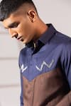 Buy_Seven_Multi Color Cotton Embroidery Cutdana Chevron Colorblock Shirt _Online_at_Aza_Fashions