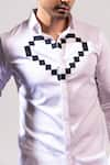 Seven_White Cotton Embroidery Graphic Heart Dichotomy Shirt _Online_at_Aza_Fashions