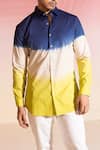 Buy_Seven_Multi Color Cotton Sateen Plain Full Sleeve Colorblock Shirt _Online_at_Aza_Fashions