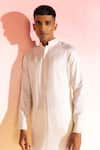 Shop_Seven_Off White Cotton Embroidery French Knots Kurta _at_Aza_Fashions