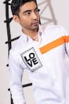 Shop_Seven_White Cotton Embroidery Typographic Love Patchwork Shirt _Online_at_Aza_Fashions