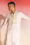 Shop_Seven_Beige Cotton Viscose Printed Mughal Neo Kurta _Online_at_Aza_Fashions