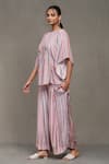 Ritu Kumar_Multi Color Viscose Bamberg Printed Striped Round Tunic And Palazzo Set _Online_at_Aza_Fashions
