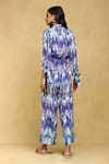 Shop Ritu Kumar Blue Viscose Binkai Abstract Print Jumpsuit at Aza Fashions Shop_Ritu Kumar_Blue Viscose Binkai Abstract Print Jumpsuit _at_Aza_Fashions