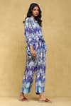 Buy Ritu Kumar Blue Viscose Binkai Abstract Print Jumpsuit Online at Aza Fashions Buy_Ritu Kumar_Blue Viscose Binkai Abstract Print Jumpsuit _Online_at_Aza_Fashions