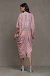Shop_Ritu Kumar_Multi Color Viscose Bandeau Neck Coco Striped Print Kaftan Dress _at_Aza_Fashions