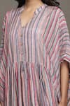 Shop_Ritu Kumar_Multi Color Viscose Bandeau Neck Coco Striped Print Kaftan Dress _Online_at_Aza_Fashions