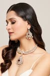 Moh-Maya by Disha Khatri_Gold Plated Moissanite Ruby Stone Studded Pendant Necklace Set _at_Aza_Fashions