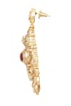 Buy_Moh-Maya by Disha Khatri_Gold Plated Moissanite Ruby Stone Studded Pendant Necklace Set 