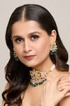 Moh-Maya by Disha Khatri_Pink Stone Embellished Choker And Earrings Set _Online_at_Aza_Fashions