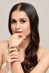 Buy_Moh-Maya by Disha Khatri_Gold Plated Crystals, Diamonds Floral Embellished Kada _Online_at_Aza_Fashions