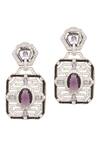 Buy_Moh-Maya by Disha Khatri_Silver Plated Stones Studded Pendant Necklace Set _Online_at_Aza_Fashions