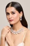 Buy_Moh-Maya By Disha Khatri_Silver Plated Pearls, Stones Embellished Choker Set _at_Aza_Fashions