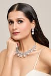 Shop_Moh-Maya By Disha Khatri_Silver Plated Pearls, Stones Embellished Choker Set _Online_at_Aza_Fashions