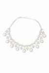 Moh-Maya By Disha Khatri_Silver Plated Pearls, Stones Embellished Choker Set _at_Aza_Fashions