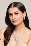Moh-Maya By Disha Khatri_Silver Plated Stones Studded Pendant Necklace Set _Online_at_Aza_Fashions