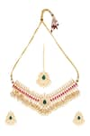 Buy_Moh-Maya by Disha Khatri_Multi Color Stone Pearl Embellished Necklace Set _Online_at_Aza_Fashions