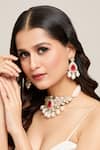 Moh-Maya by Disha Khatri_Gold Plated Kundan Stone Studded Choker Necklace Set _at_Aza_Fashions