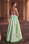 Shop_DiyaRajvvir_Green Tulle Embroidery Cutdana Sweetheart Neck Jasmine Sequin Lehenga Set_at_Aza_Fashions