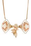 Itrana_Gold Plated Sash Geometric Carved Pendant Necklace _Online_at_Aza_Fashions
