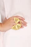 Buy_Itrana_Gold Plated Beads Triangle Carved Ring _at_Aza_Fashions