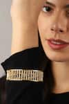 Buy_ITRANA_Gold Plated Bead Stripe Carved Bracelet_at_Aza_Fashions