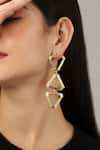 Shop_ITRANA_Gold Plated Bead Triangle Carved Earrings 