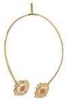 ITRANA_Gold Plated Damask Jaal Arc Necklace _Online_at_Aza_Fashions