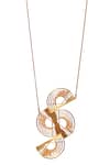 Buy_ITRANA_Gold Plated Spiral Crescent Long Pendant Necklace_Online_at_Aza_Fashions