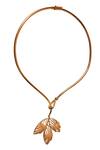 ITRANA_Gold Plated Glazing Leaf Flame Necklace _Online_at_Aza_Fashions