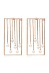 ITRANA_Rose Gold Nolana Pearl Frame Earrings _Online_at_Aza_Fashions