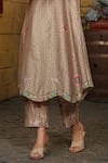 Buy_Label Niti Bothra_Green Silk Chanderi Print Floral Collared Neck Miniature Flower Kurta With Pant _Online_at_Aza_Fashions