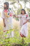 PRACHI KAMAT_White Cotton Linen Printed Portuguese High Midi Dress _at_Aza_Fashions