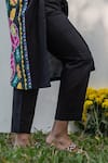 Shop_PRACHI KAMAT_Black Cotton Linen Printed Portuguese Front Slit Kurta With Solid Pant _Online_at_Aza_Fashions